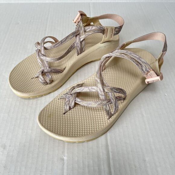 Chaco ZX/2 Cloud Dual Adjustable Straps Cushioned Sandals Womens US 12 Beige - Picture 2 of 12